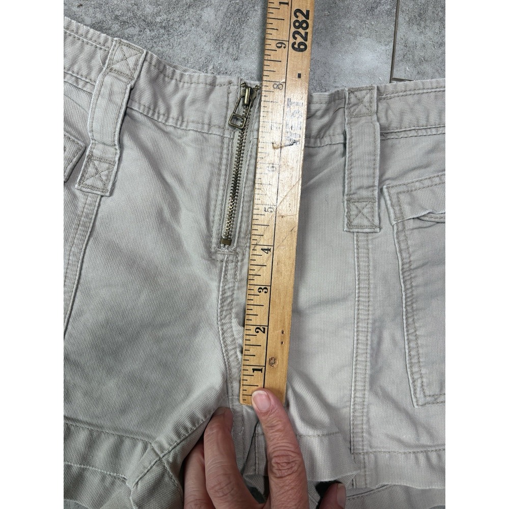 Vintage Y2K American Eagle Cargo Shorts Sz 2 Low Rise Khaki Utility Zip Fly Gorp - Picture 4 of 5